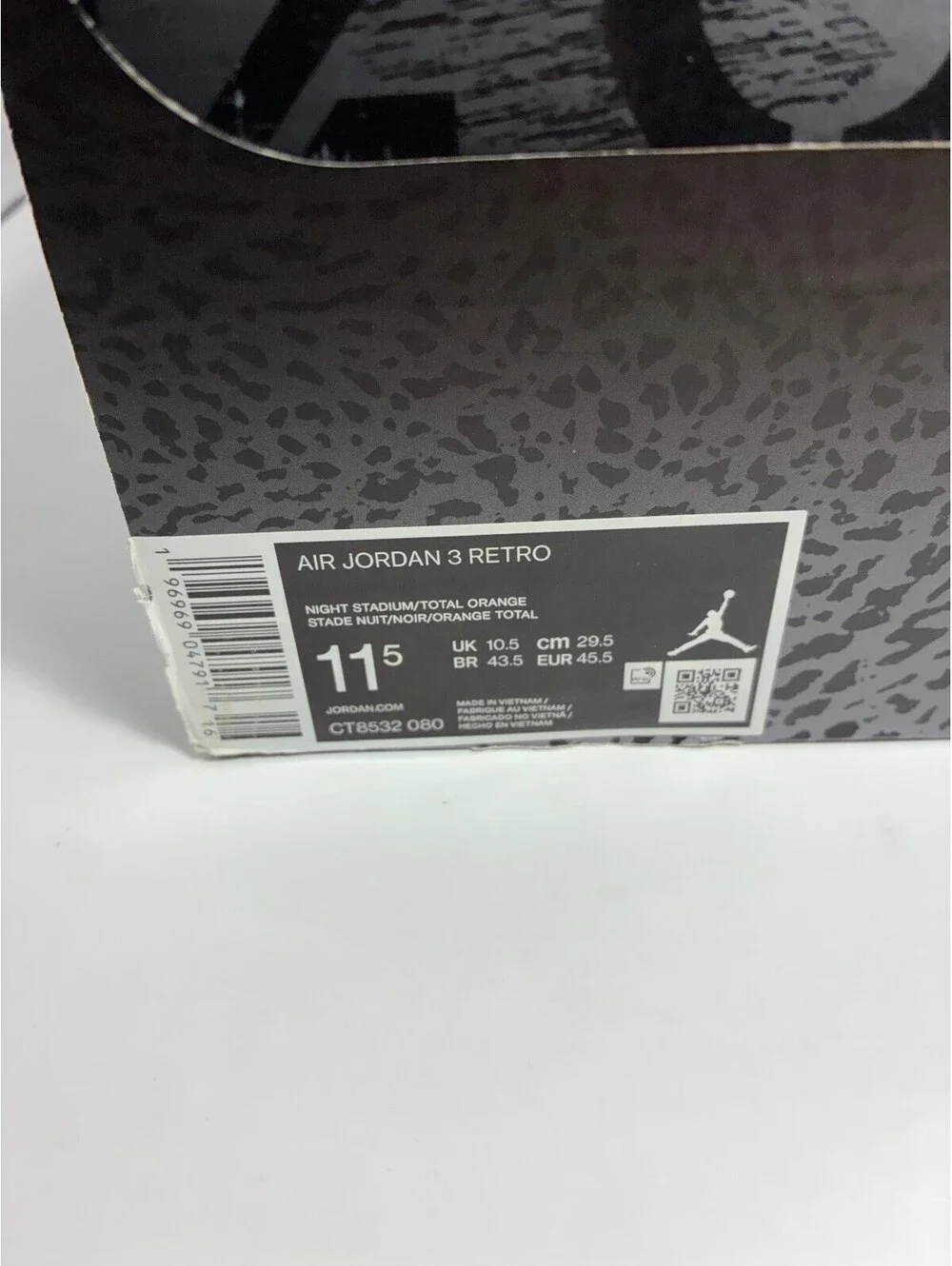 Size 11.5 - Nike Air Jordan 3 Retro Fear